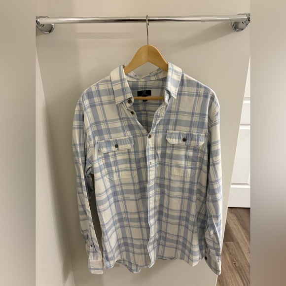George Other - Light Blue and White Flannel Shirt